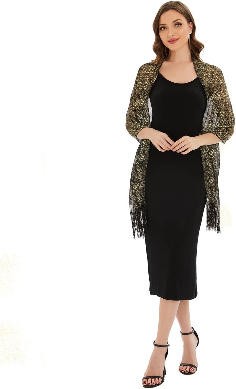 KUNINDOME Sparkling Metallic Shawls and Wraps with Buckle,for Evening Dresses Party Wedding Bride Bridesmaid - Image 3